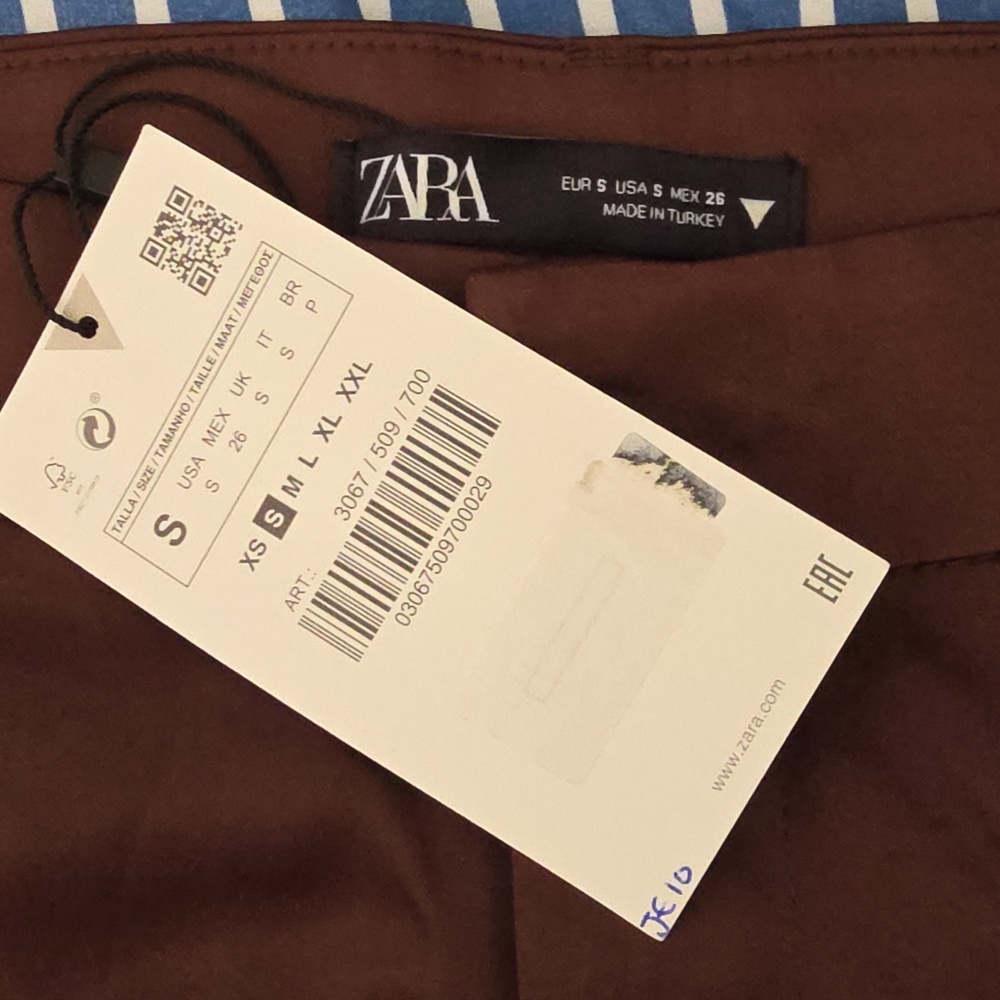 ZARA Silky Brown Pants TALL 33' inseam NWT - Picture 4 of 10